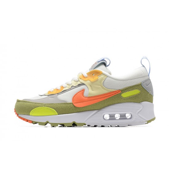 Hombre Nike Air Max 90 Futura Verde Naranja Zapatillas De Deporte