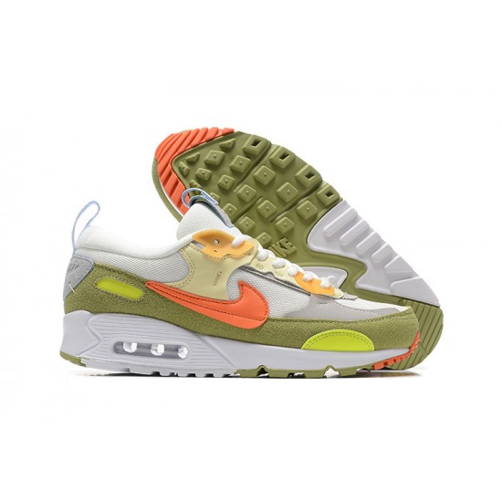 Hombre Nike Air Max 90 Futura Verde Naranja Zapatillas De Deporte