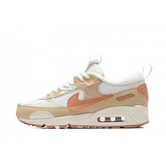 Mujer Nike Air Max 90 Futura Blanco Marrón DV7190-100 Zapatillas De Deporte