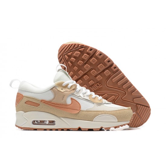 Mujer Nike Air Max 90 Futura Blanco Marrón DV7190-100 Zapatillas De Deporte