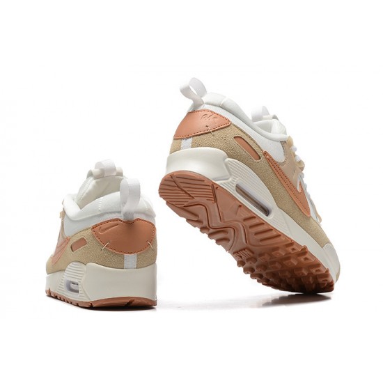 Mujer Nike Air Max 90 Futura Blanco Marrón DV7190-100 Zapatillas De Deporte