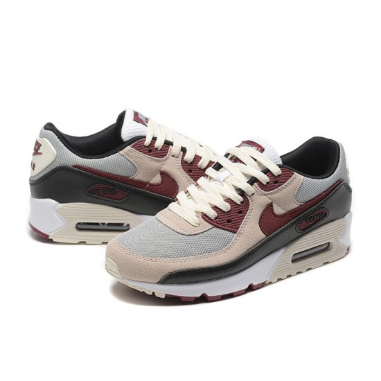 Hombre Nike Air Max 90 Beige Rojo DQ4071-004 Zapatillas De Deporte