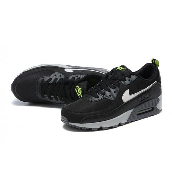 Hombre Nike Air Max 90 Negro Gris Blanco Zapatillas De Deporte