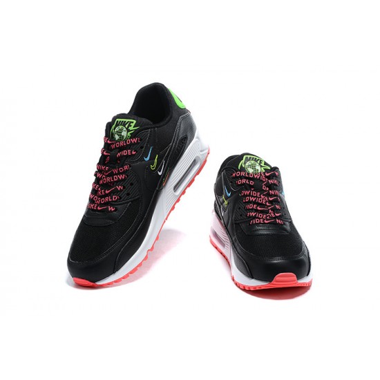 Hombre Nike Air Max 90 Negro Rosa CK7069-001 Zapatillas De Deporte