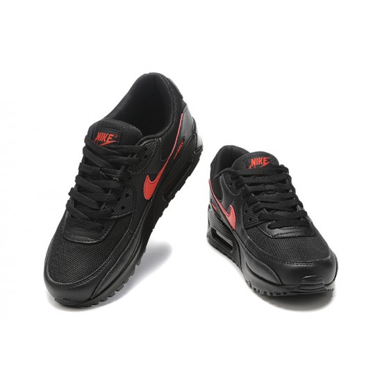 Hombre Nike Air Max 90 Negro Rojo Zapatillas De Deporte