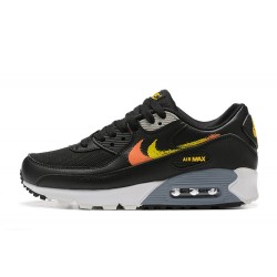 Hombre Nike Air Max 90 Negro Amarillo y Naranja Zapatillas De Deporte