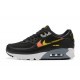 Hombre Nike Air Max 90 Negro Amarillo y Naranja Zapatillas De Deporte