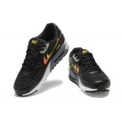 Hombre Nike Air Max 90 Negro Amarillo y Naranja Zapatillas De Deporte