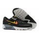 Hombre Nike Air Max 90 Negro Amarillo y Naranja Zapatillas De Deporte