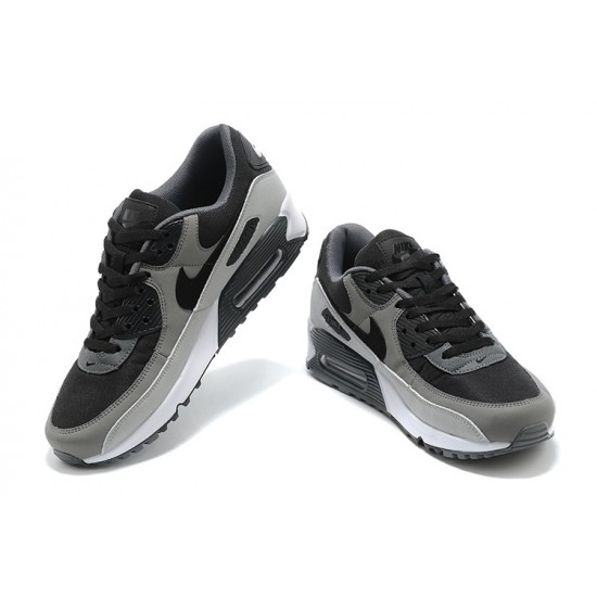 Hombre Nike Air Max 90 Negro y Gris Zapatillas De Deporte