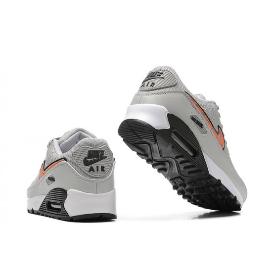 Hombre Nike Air Max 90 Gris Naranja Zapatillas De Deporte