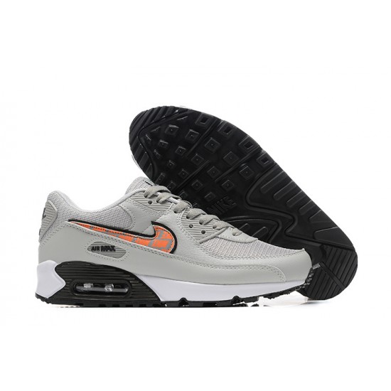 Hombre Nike Air Max 90 Gris Naranja Zapatillas De Deporte