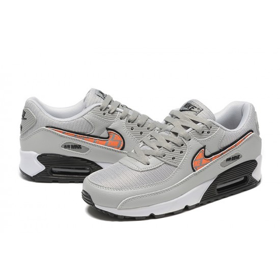 Hombre Nike Air Max 90 Gris Naranja Zapatillas De Deporte