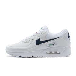 Hombre Nike Air Max 90 Blanco Negro Zapatillas De Deporte