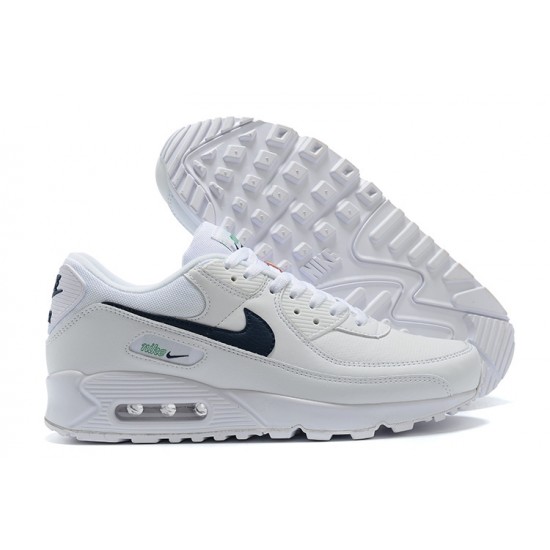 Hombre Nike Air Max 90 Blanco Negro Zapatillas De Deporte