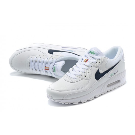 Hombre Nike Air Max 90 Blanco Negro Zapatillas De Deporte