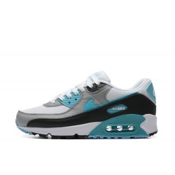 Hombre Nike Air Max 90 Blanco Gris y Azul Zapatillas De Deporte