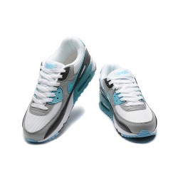 Hombre Nike Air Max 90 Blanco Gris y Azul Zapatillas De Deporte