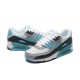 Hombre Nike Air Max 90 Blanco Gris y Azul Zapatillas De Deporte