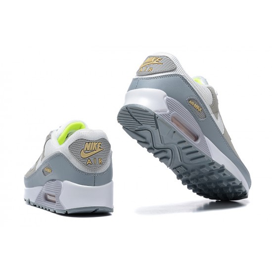 Hombre Nike Air Max 90 Blanco Gris y Verde Zapatillas De Deporte