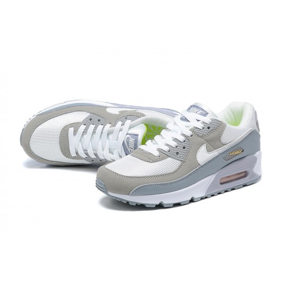 Hombre Nike Air Max 90 Blanco Gris y Verde Zapatillas De Deporte