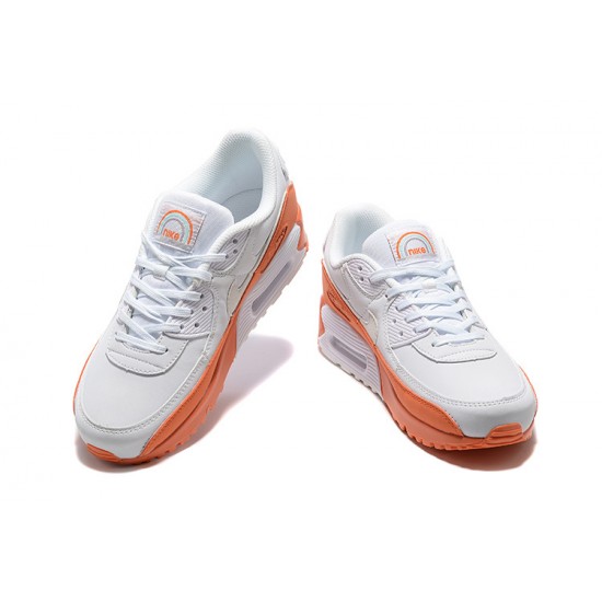 Hombre Nike Air Max 90 Blanco Naranja DM0958-100 Zapatillas De Deporte