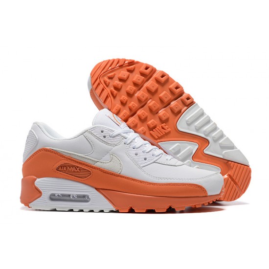 Hombre Nike Air Max 90 Blanco Naranja DM0958-100 Zapatillas De Deporte