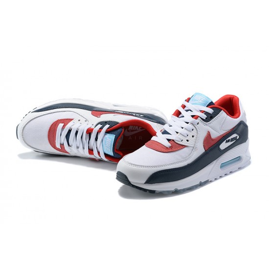 Hombre Nike Air Max 90 Blanco Rojo DJ5170-100 Zapatillas De Deporte