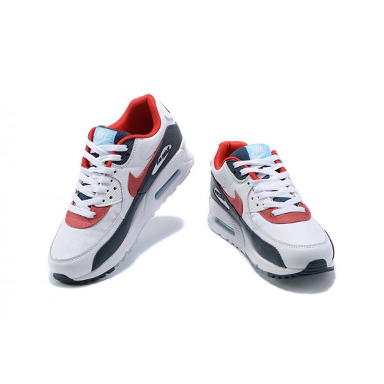 Hombre Nike Air Max 90 Blanco Rojo DJ5170-100 Zapatillas De Deporte