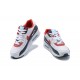 Hombre Nike Air Max 90 Blanco Rojo DJ5170-100 Zapatillas De Deporte