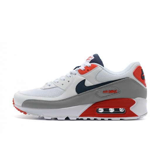 Hombre Nike Air Max 90 Blanco Rojo Zapatillas De Deporte