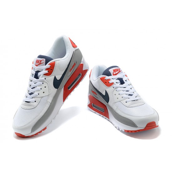 Hombre Nike Air Max 90 Blanco Rojo Zapatillas De Deporte