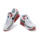 Hombre Nike Air Max 90 Blanco Rojo Zapatillas De Deporte