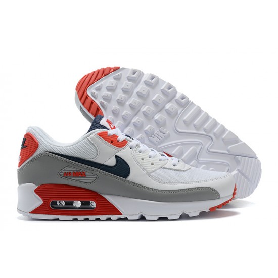 Hombre Nike Air Max 90 Blanco Rojo Zapatillas De Deporte