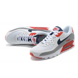 Hombre Nike Air Max 90 Blanco Rojo Zapatillas De Deporte