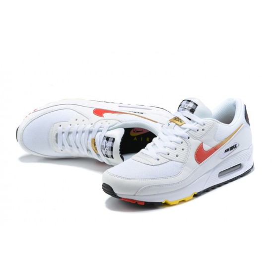 Hombre Nike Air Max 90 Blanco y Rojo Zapatillas De Deporte