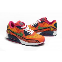 Mujer/Hombre Nike Air Max 90 Naranja Rosa Zapatillas De Deporte