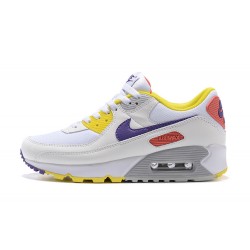 Mujer Nike Air Max 90 Blanco Amarillo Zapatillas De Deporte