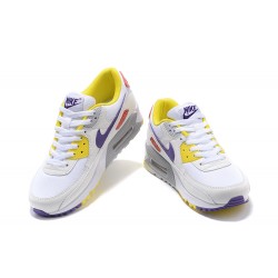 Mujer Nike Air Max 90 Blanco Amarillo Zapatillas De Deporte