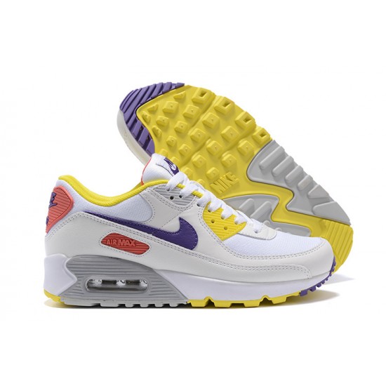 Mujer Nike Air Max 90 Blanco Amarillo Zapatillas De Deporte