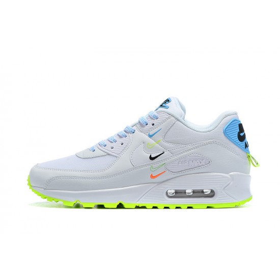 Hombre Nike Air Max 90 SE Worldwide Blanco Azul CK7069-100 Zapatillas De Deporte