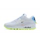 Hombre Nike Air Max 90 SE Worldwide Blanco Azul CK7069-100 Zapatillas De Deporte