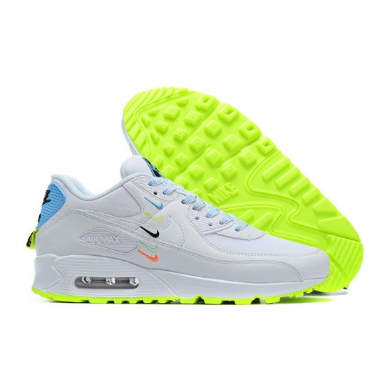 Hombre Nike Air Max 90 SE Worldwide Blanco Azul CK7069-100 Zapatillas De Deporte