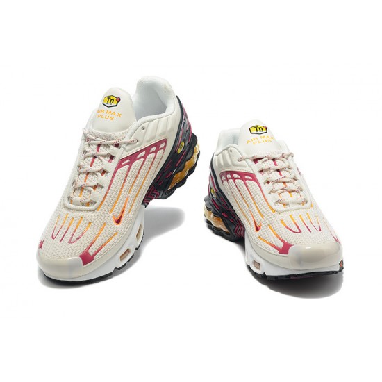 Hombre Nike Air Max Plus 3 Beige Rojo DX2664-001 Zapatillas De Deporte