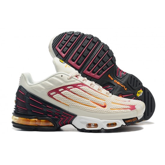 Hombre Nike Air Max Plus 3 Beige Rojo DX2664-001 Zapatillas De Deporte