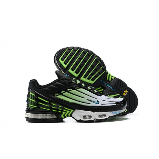 Hombre Nike Air Max Plus 3 Negro Verde DM2835-001 Zapatillas De Deporte