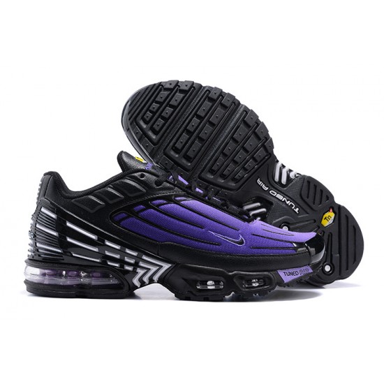 Hombre Nike Air Max Plus 3 Negro Púrpura CD7005-100 Zapatillas De Deporte