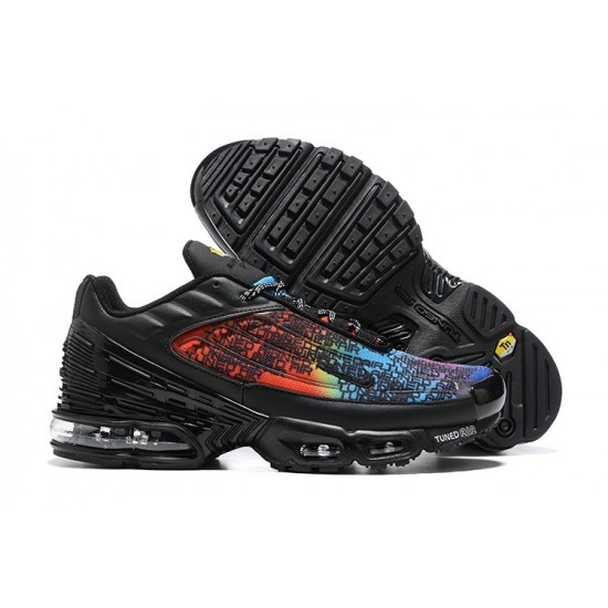 Hombre Nike Air Max Plus 3 Negro Rojo FD0671-001 Zapatillas De Deporte