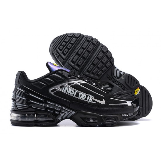 Hombre Nike Air Max Plus 3 Negro Plata Zapatillas De Deporte