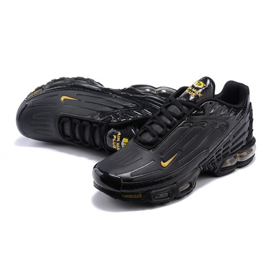 Hombre Nike Air Max Plus 3 Negro Amarillo CK6716-010 Zapatillas De Deporte